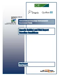 Aquatic Habitat and Fish Report Baseline Conditions