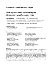 Astro2020 Science White Paper Solar System Deep Time-Surveys Of
