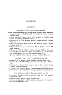 Bffiliography Independent Works of Karl Marx Published Separately