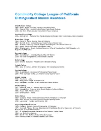Complete Distinguished Alumni List
