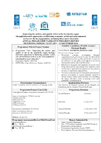 Improving the Welfare and Quality of Life in the Kyzylorda Region Through