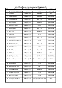List of Faculty Members Enjoying Iisc Pay Scale Srl
