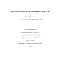 Low-Level Convergence Over the Palmer Divide Induced by Complex Terrain by Matthew Robert Steiner B.S., University of South Alab