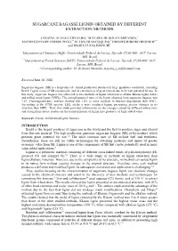 Sugarcane Bagasse Lignin Obtained by Different Extraction Methods