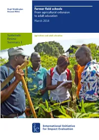 Systematic Review Summary 1 Farmer Field Schools From