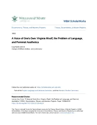 Virginia Woolf, the Problem of Language, and Feminist Aesthetics