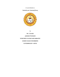A Course Material on Probability and Queueing Theory by Mrs. V