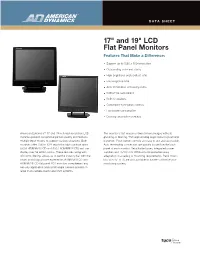 ADMNM 17" and 19" LCD Monitor Data Sheet A4