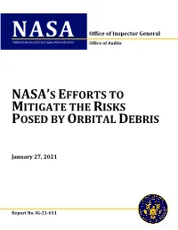 NASA's Efforts to Mitigate the Risks Posed by Orbital Debris