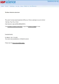Surface Electronic Structure