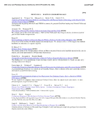 [815] PRINT ONLY: MARTIAN GEOMORPHOLOGY Applebaum I. G. Viviano C. E. Morgan G. A. Keller M. R. Cahill J. T. S. Analysi