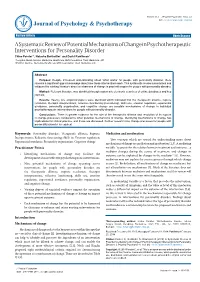 A Systematic Review of Potential Mechanisms of Change In