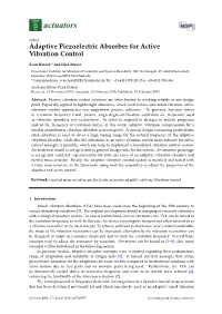 Adaptive Piezoelectric Absorber for Active Vibration Control