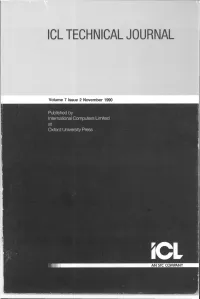 ICL Technical Journal Volume 7 Issue 2