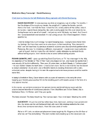 Meditative Story Transcript – David Duchovny Click Here to Listen to The