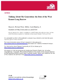 Talking About My Generation: the Date of the West Kennet Long Barrow