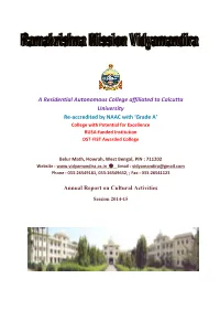 A Residential Autonomous College Affiliated to Calcutta University