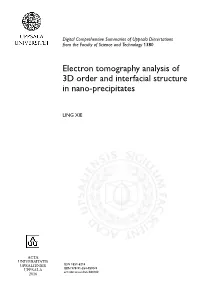 Electron Tomography Analysis of 3D Order and Interfacial Structure in Nano-Precipitates