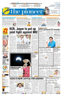 KCR, Jagan to Put up Joint Fight Against