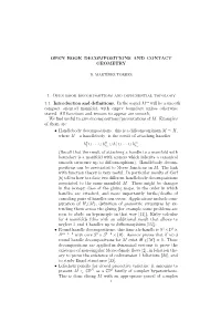 Open Book Decompositions and Contact Geometry 11