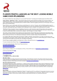 Plunder Pirates Launches As the Best Looking Mobile Game Ever! #Plundered