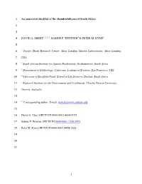 1 an Annotated Checklist of the Chondrichthyans of South Africa 1 2 3