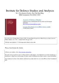 A Longue Durée Perspective on Military Science in India Pradeep Kumar Gautam