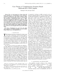 Crest Factors of Complementary-Sequence-Based Multicode MC-CDMA Signals Byoung-Jo Choi and Lajos Hanzo
