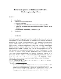 Towards an Updated EU Enforcement Directive? Selected Topics and Problems