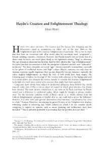 Haydn’S Creation and Enlightenment Theology