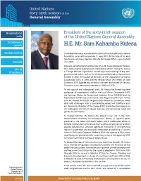 HE Mr. Sam Kahamba Kutesa