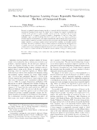 How Incidental Sequence Learning Creates Reportable Knowledge: the Role of Unexpected Events