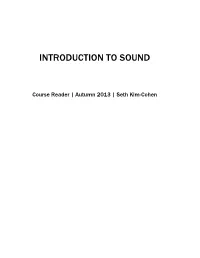 Introduction to Sound