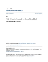 Points of Historical Interest in the State of Rhode Island