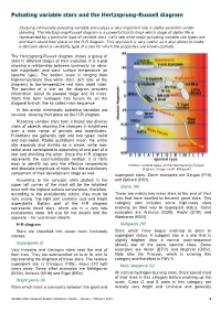 Pulsating Variable Stars and the Hertzsprung-Russell Diagram