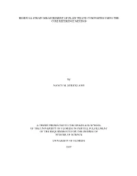 Residual Strain Measurement of Plain Weave Composites Using the Cure Reference Method