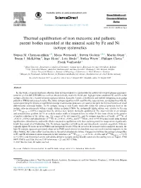 Thermal Equilibration of Iron Meteorite and Pallasite Parent Bodies Recorded at the Mineral Scale by Fe and Ni Isotope Systematics