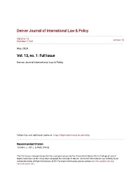 Vol. 13, No. 1: Full Issue