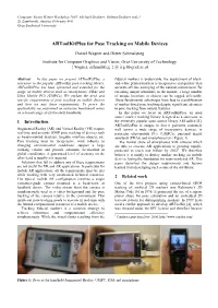Artoolkitplus for Pose Tracking on Mobile Devices