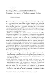 Building a New Academic Institution: the Singapore University of Technology and Design