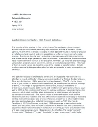 GSAPP, Architecture Columbia University a 4352 001 Spring 2018 Mary Mcleod