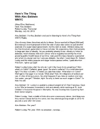 Here's the Thing with Alec Baldwin Interview with Dr. Robert Lustig