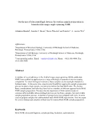 On the Use of Ultracentrifugal Devices for Routine Sample Preparation in Biomolecular Magic-Angle-Spinning NMR