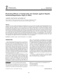 Protective Effects of Geniposide and Genipin Against Hepatic Ischemia/Reperfusion Injury in Mice
