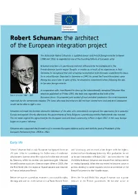Robert Schuman: the Architect of the European Integration Project