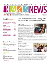 Two Students Receive 2013 Rising Stars Secondary Recognition Program Award