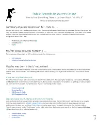 1 Public Records Resources Online