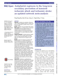 Antiplatelet Regimens in the Long-Term Secondary Prevention of Transient Ischaemic Attack and Ischaemic Stroke: an Updated Network Meta-Analysis