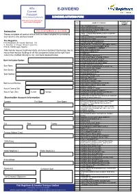 E-Dividend Mandate Activation Form of First Registrars