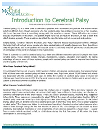 Introduction to Cerebral Palsy Written and Reviewed by the My Child Without Limits Advisory Committee